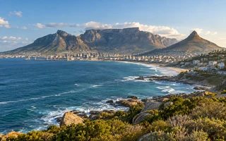 Cape Peninsula coastline and Table Mountain