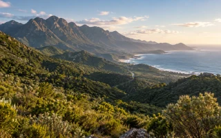Southern Cape coastline and mountains